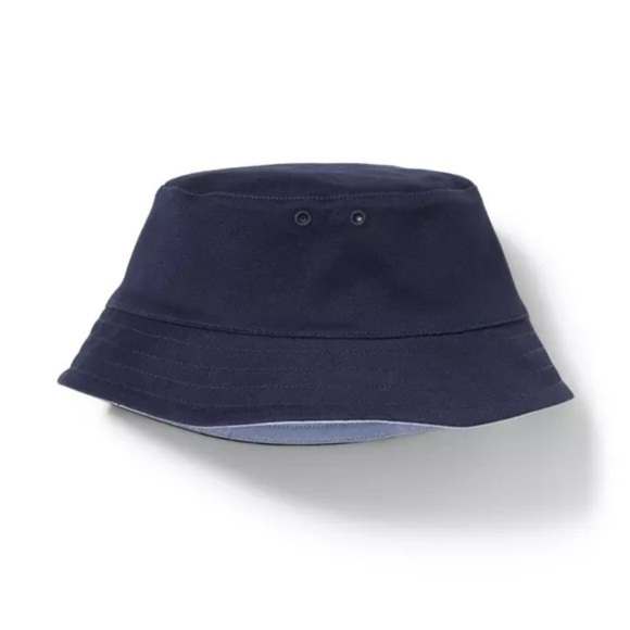 Janie and Jack Bucket Hat Boys 2T -3T Navy Blue Reversible Summer Beach - Picture 1 of 10
